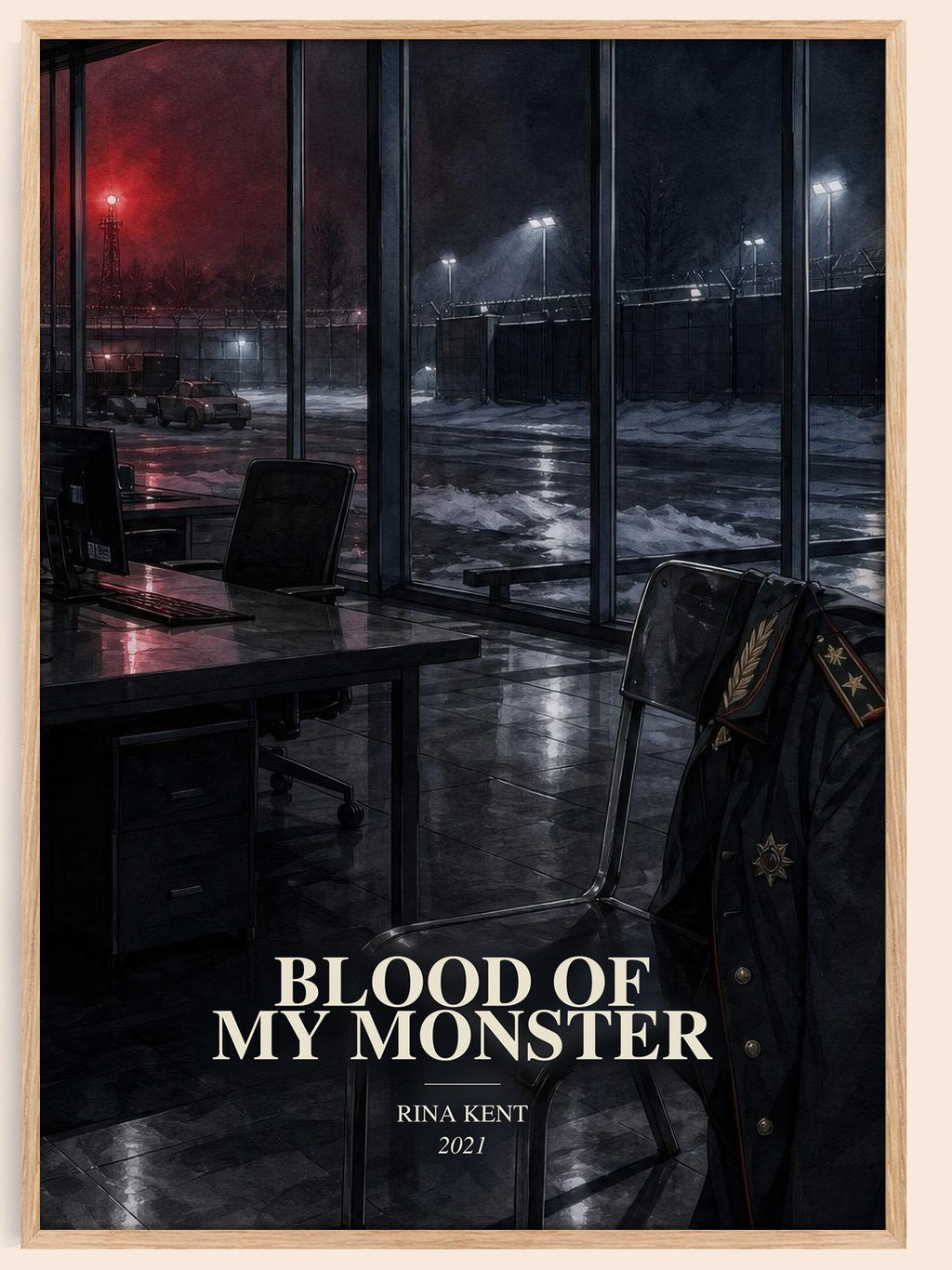 Blood of my Monster watercolour book poster by Rina Kent – framed literary art print