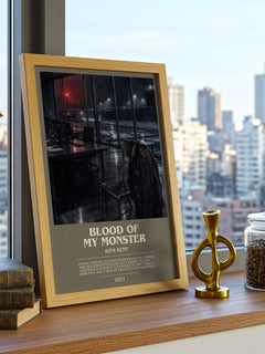Blood of my Monster bookish print framed by window – literary home decor