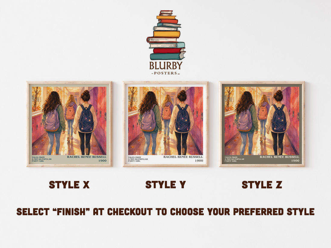 Tales from a not-so-popular party girl literary print in frame leaning in hallway – young adult wall art (mockup)