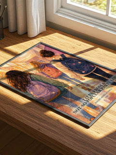Tales from a not-so-popular party girl watercolour book poster framed on wall – young adult wall art