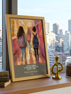 Tales from a not-so-popular party girl book cover print framed by window – literary home decor