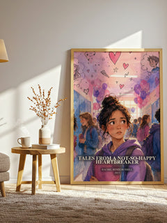 Tales from a not-so-happy heartbreaker watercolour print in frame leaning in hallway – childrens wall art