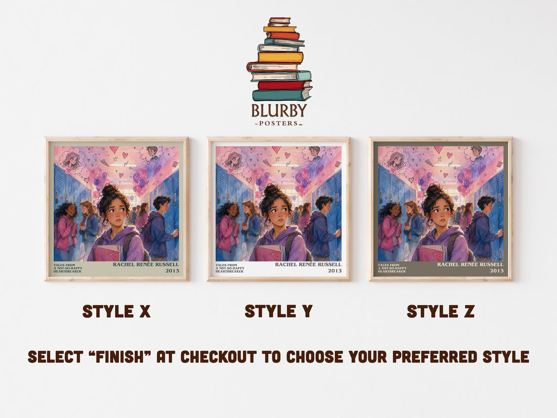 Tales from a not-so-happy heartbreaker literary print in frame leaning in hallway – childrens wall art (mockup)
