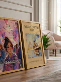 Tales from a not-so-happy heartbreaker watercolour print framed by window – literary home decor