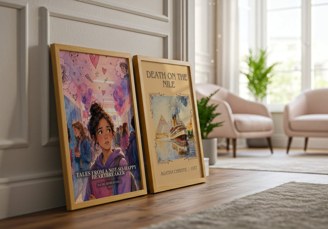 Tales from a not-so-happy heartbreaker watercolour print framed by window – literary home decor