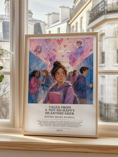 Tales from a not-so-happy heartbreaker Bookish Wall Art by R. Russell – framed print by a bright window