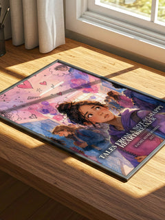 Tales from a not-so-happy heartbreaker watercolour book poster framed on wall – childrens wall art