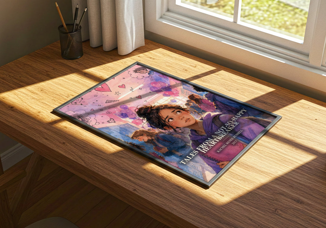 Tales from a not-so-happy heartbreaker watercolour book poster framed on wall – childrens wall art