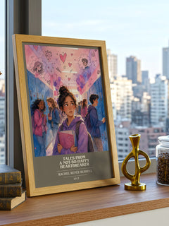 Tales from a not-so-happy heartbreaker book cover print framed by window – literary home decor
