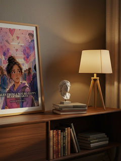 Tales from a not-so-happy heartbreaker watercolour print on bookshelf – Rachel Renée Russell fan gift