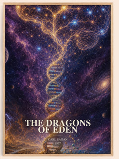 The Dragons of Eden watercolour book poster by Carl Sagan – framed literary art print