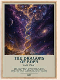 The Dragons of Eden bookish book poster by Carl Sagan – framed literary art print