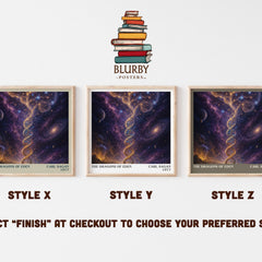The Dragons of Eden literary print in frame leaning in hallway – non fiction wall art