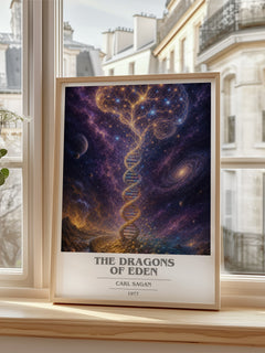 The Dragons of Eden book cover poster colour and style options – Carl Sagan book art