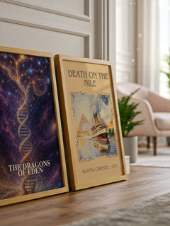 The Dragons of Eden watercolour print framed by window – literary home decor