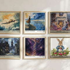 The Dragons of Eden literary art print colour and style options – Carl Sagan book art