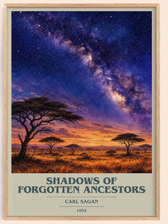 Shadows of Forgotten Ancestors book cover book poster by Carl Sagan – framed literary art print
