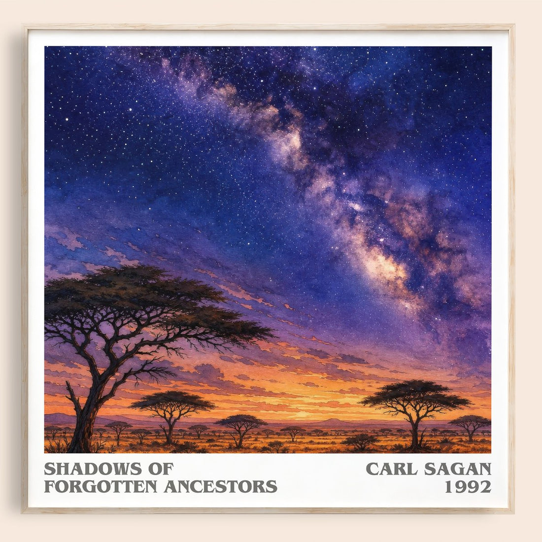 Shadows of Forgotten Ancestors literary book poster by Carl Sagan – framed literary art print