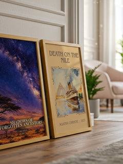 Shadows of Forgotten Ancestors watercolour print framed by window – literary home decor