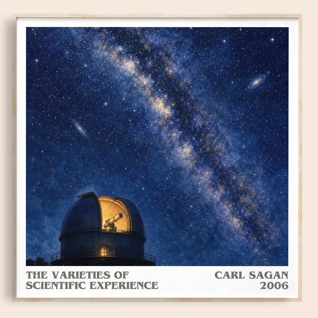 The Varieties of Scientific Experience literary book poster by Carl Sagan – framed literary art print