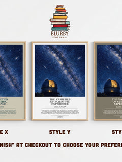 The Varieties of Scientific Experience bookish print in frame leaning in hallway – non fiction wall art