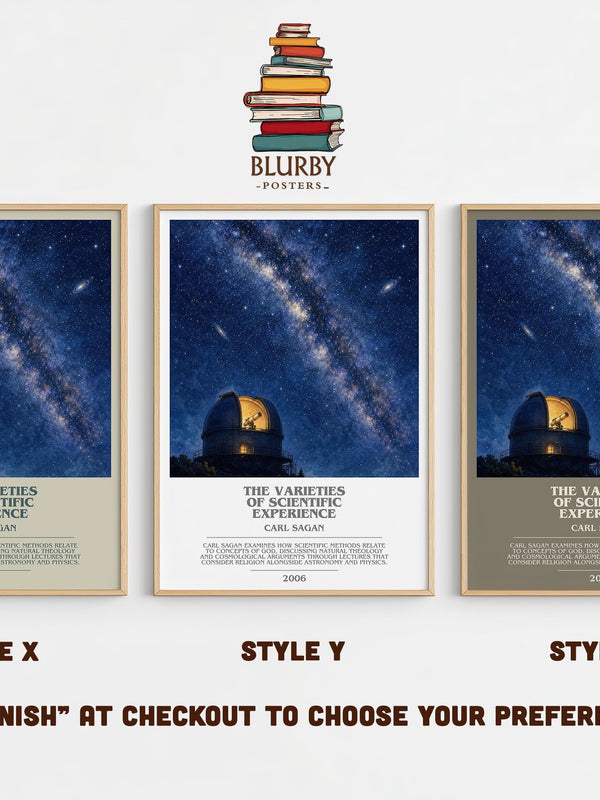 The Varieties of Scientific Experience bookish print in frame leaning in hallway – non fiction wall art
