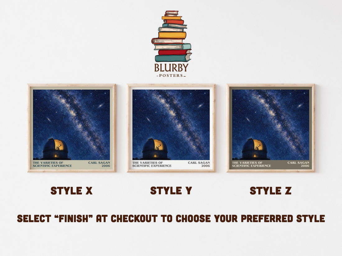 The Varieties of Scientific Experience literary print in frame leaning in hallway – non fiction wall art (mockup)