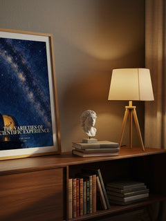 The Varieties of Scientific Experience watercolour print on bookshelf – Carl Sagan fan gift
