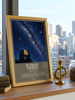 The Varieties of Scientific Experience bookish print framed by window – literary home decor