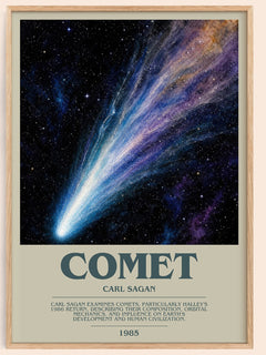 Comet bookish book poster by Carl Sagan – framed literary art print