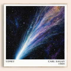 Comet literary book poster by Carl Sagan – framed literary art print