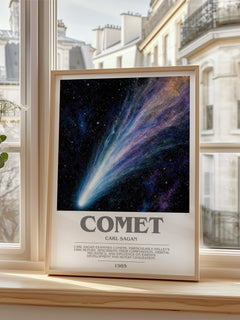 Comet bookish poster colour and style options – Carl Sagan book art