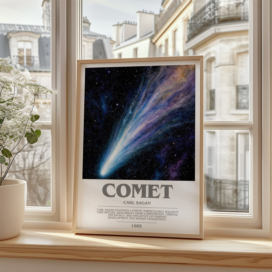 Comet bookish poster colour and style options – Carl Sagan book art