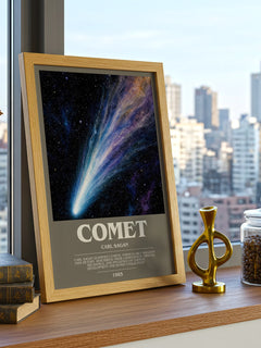 Comet bookish print framed by window – literary home decor