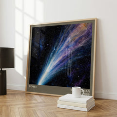 Comet literary print framed by window – literary home decor