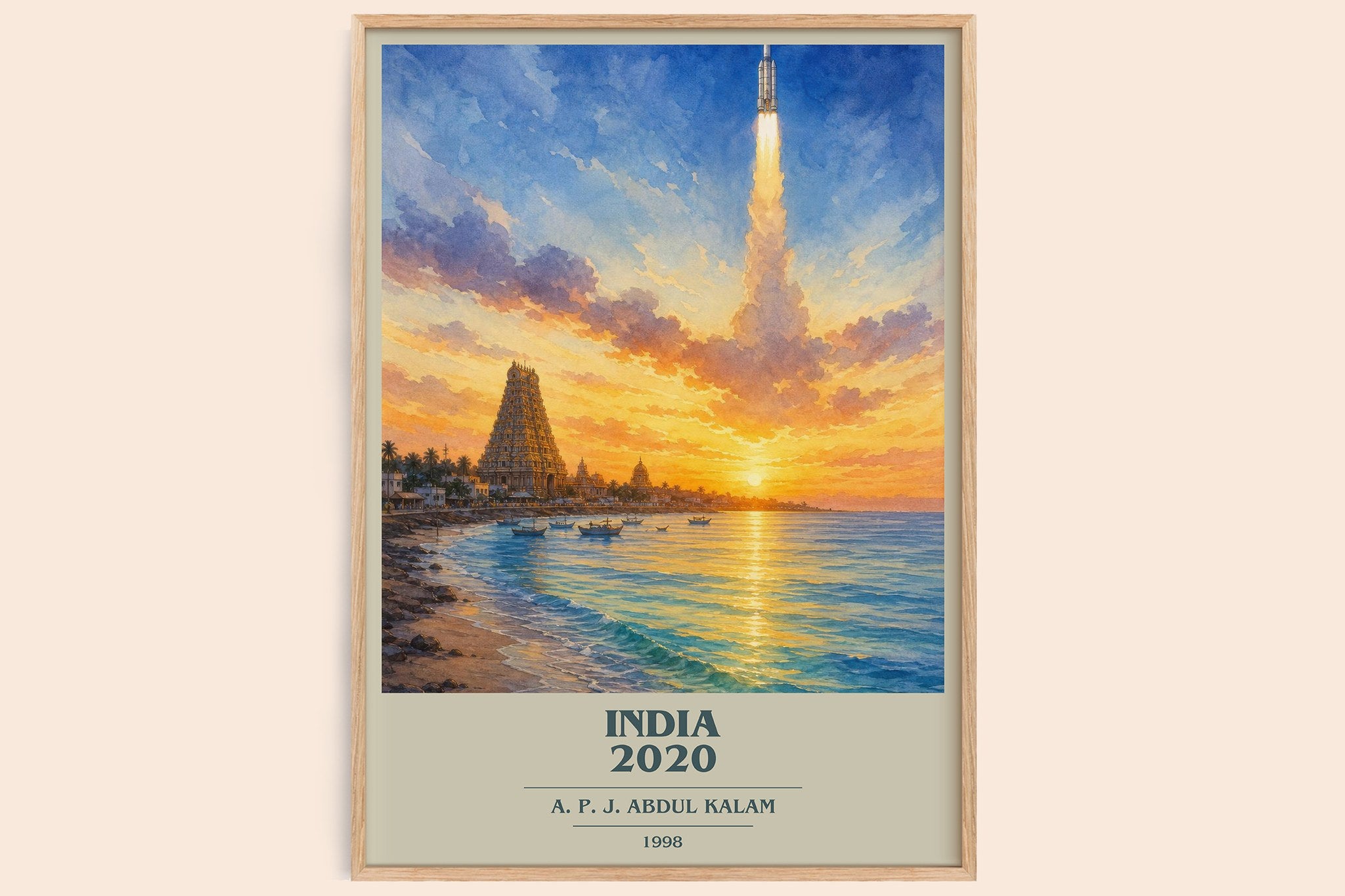 India 2020 Book Cover Poster by A. P. J. Abdul Kalam