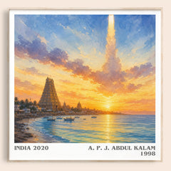 India 2020 literary book poster by A. P. J. Abdul Kalam – framed literary art print