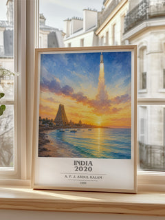 India 2020 book cover poster colour and style options – A. P. J. Abdul Kalam book art