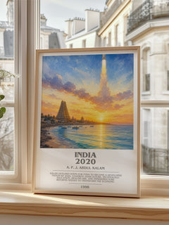 India 2020 bookish poster colour and style options – A. P. J. Abdul Kalam book art