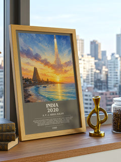 India 2020 bookish print framed by window – literary home decor