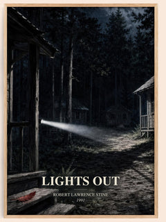 Lights Out watercolour book poster by Robert Lawrence Stine – framed literary art print