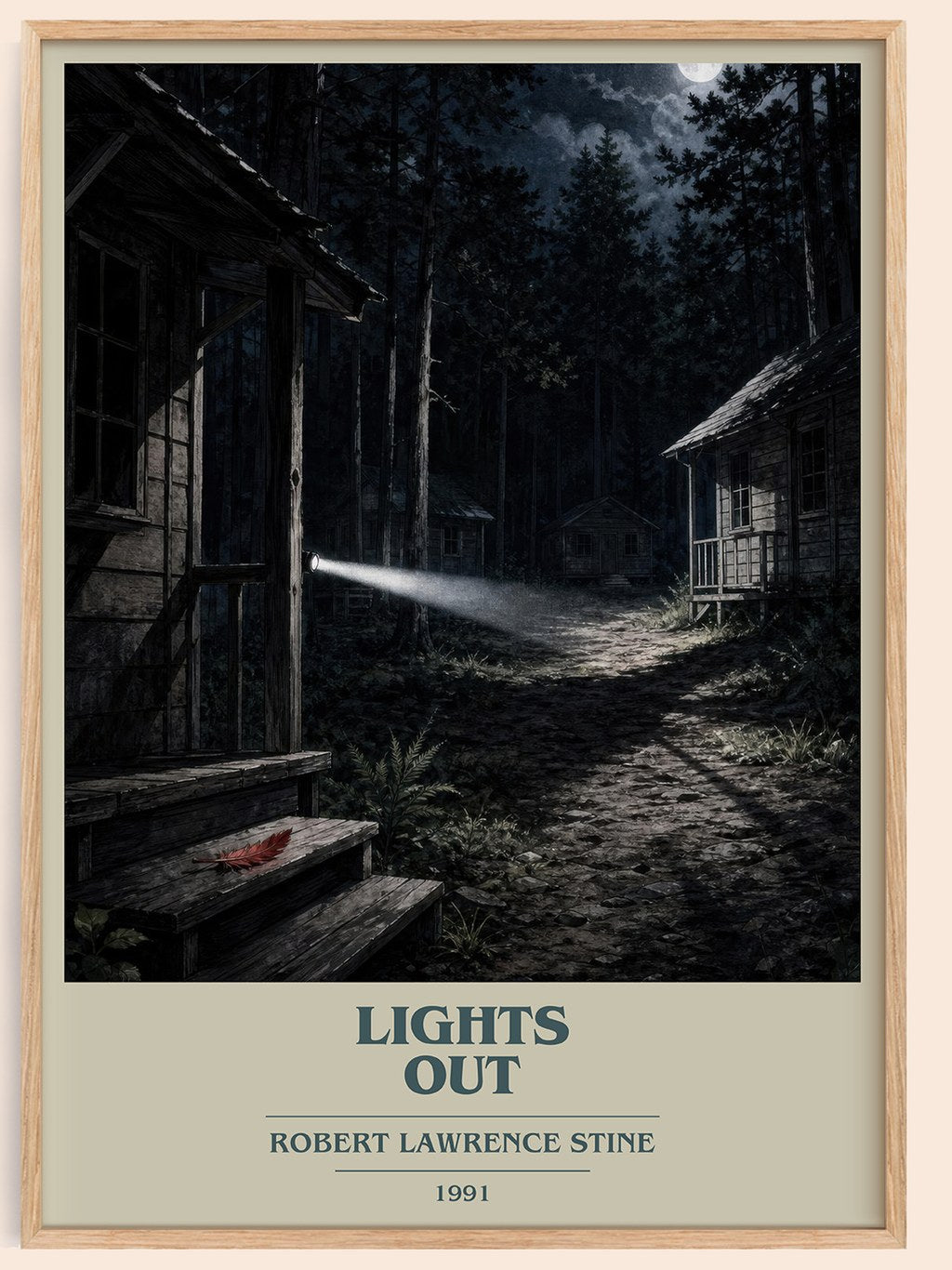 Lights Out book cover book poster by Robert Lawrence Stine – framed literary art print