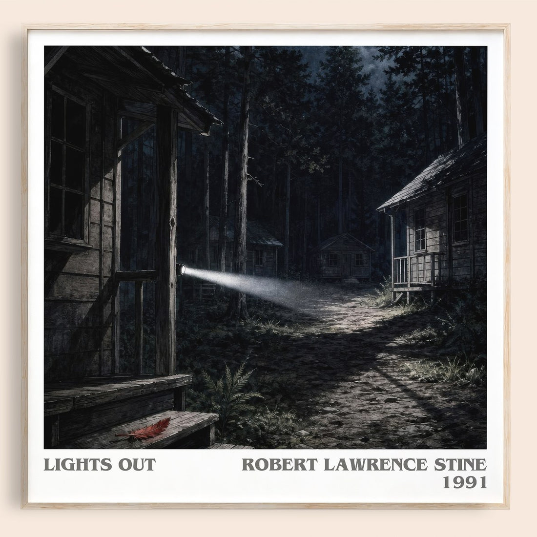 Lights Out literary book poster by Robert Lawrence Stine – framed literary art print