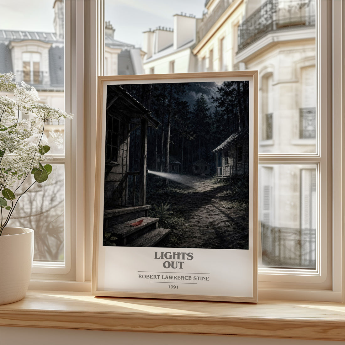 Lights Out book cover poster colour and style options – Robert Lawrence Stine book art