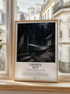 Lights Out bookish poster colour and style options – Robert Lawrence Stine book art