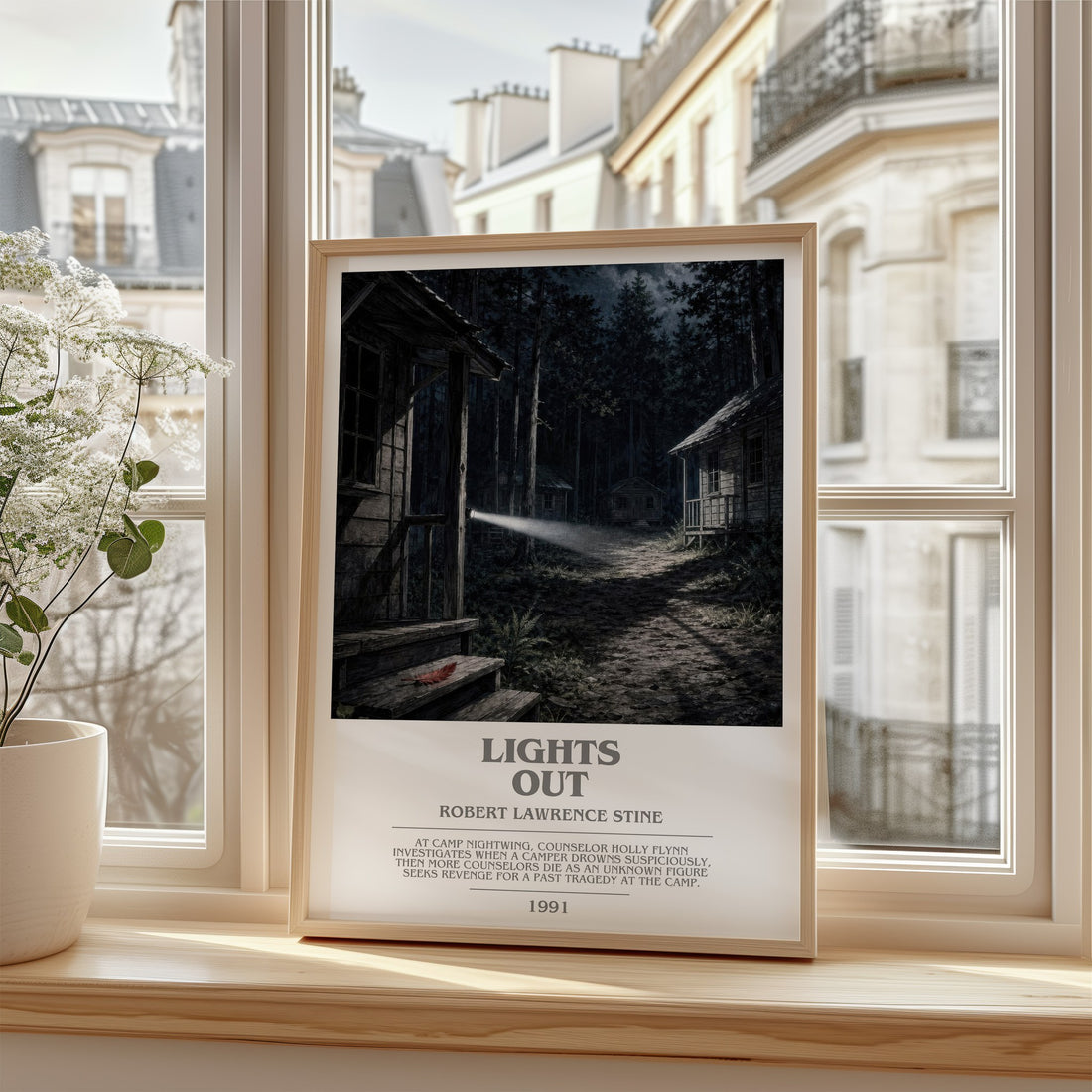 Lights Out bookish poster colour and style options – Robert Lawrence Stine book art