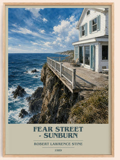 Fear Street - Sunburn book cover book poster by Robert Lawrence Stine – framed literary art print