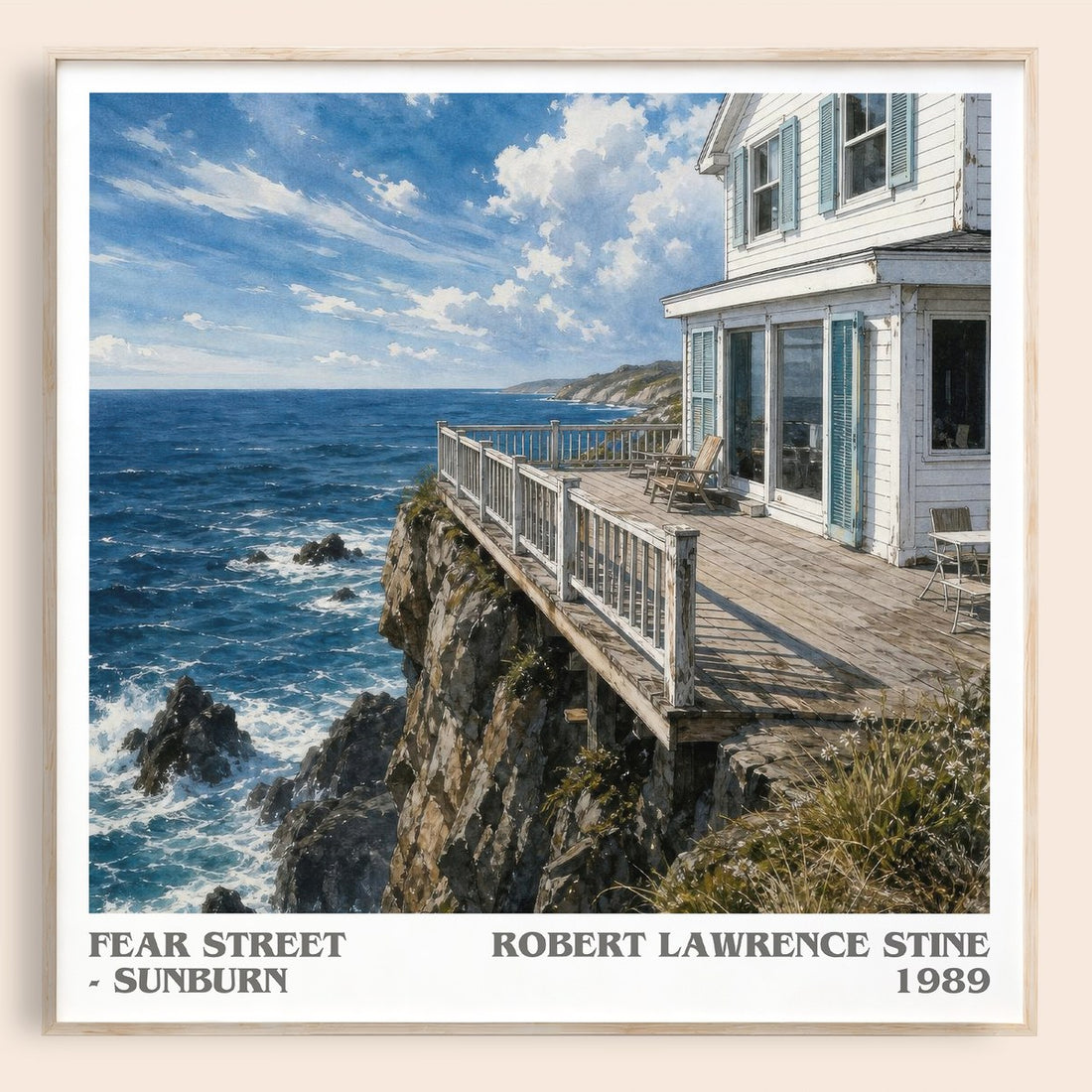 Fear Street - Sunburn literary book poster by Robert Lawrence Stine – framed literary art print