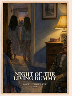 Night of the Living Dummy watercolour book poster by Robert Lawrence Stine – framed literary art print