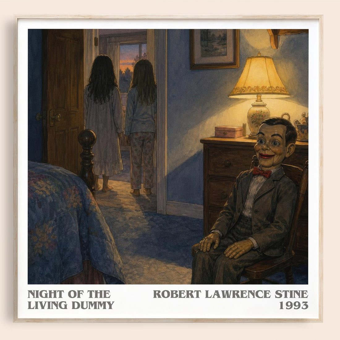 Night of the Living Dummy literary book poster by Robert Lawrence Stine – framed literary art print